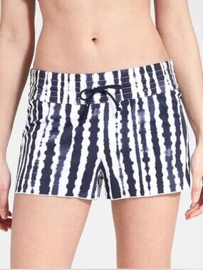 Athleta Wave Break Smocked Swim Short, Built in Bikini Liner - Womens Small